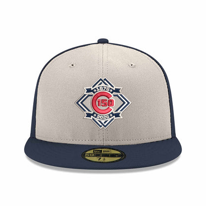 Chicago Cubs New Era 150 Year Navy Chrome 59FIFTY Fitted Cap