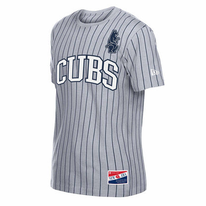 Chicago Cubs New Era 1914 Bear Grey Pinstripe T Shirt