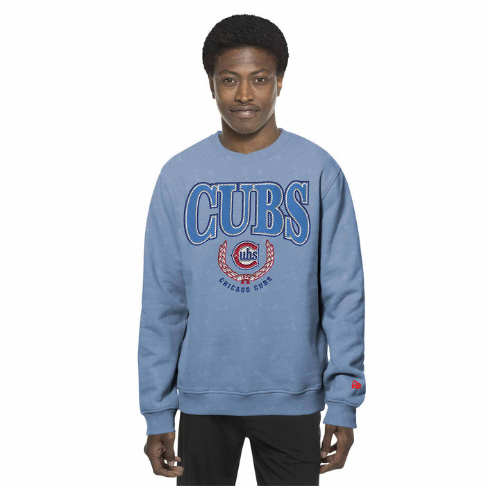 Chicago Cubs New Era Blues Alternate Crest Crewneck Sweatshirt