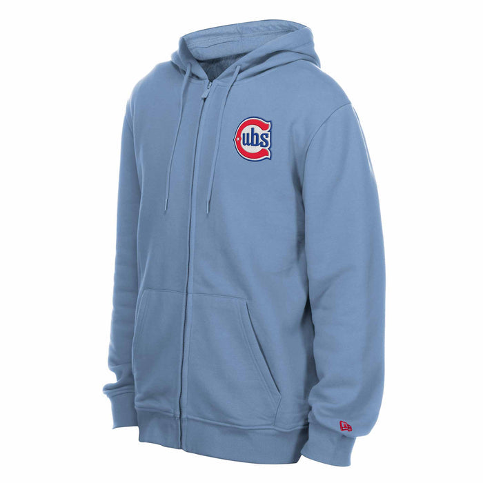 Chicago Cubs New Era Blues Alternate Two Sided Full Zip Hooded Sweatshirt