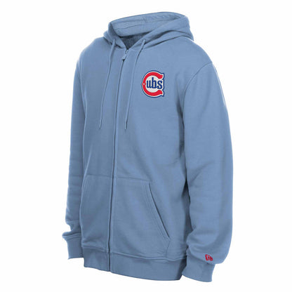 Chicago Cubs New Era Blues Alternate Two Sided Full Zip Hooded Sweatshirt
