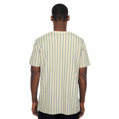 Chicago Cubs New Era Bullseye Beige Pinstripe T Shirt
