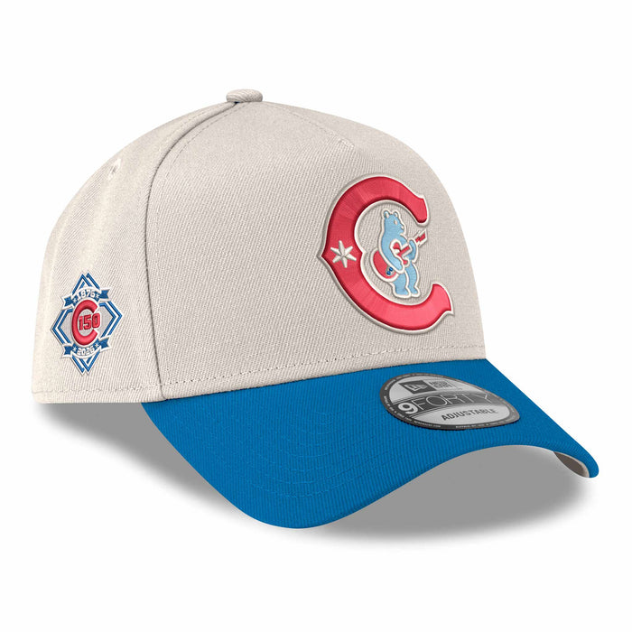 Chicago Cubs New Era Chrome Rainstorm Rock Bear C 150 Year Anniversary 9FORTY A Frame Adjustable Cap