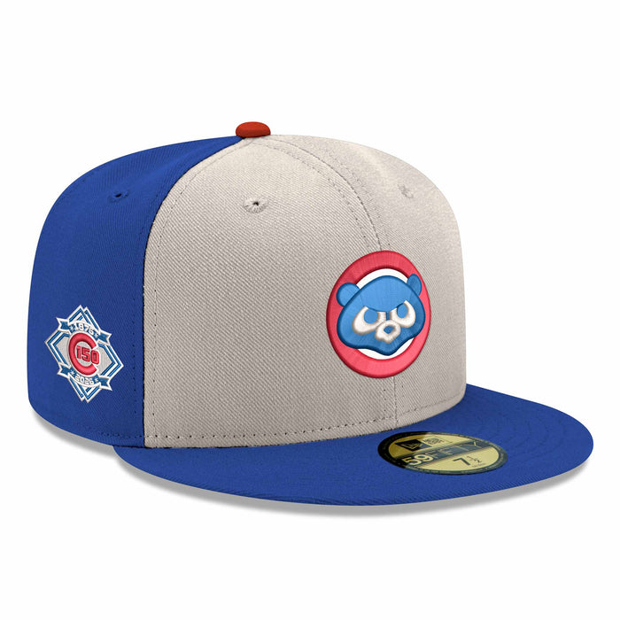 Chicago Cubs New Era Chrome Royal 1984 Bear 150 Year Anniversary 59FIFTY Fitted Cap