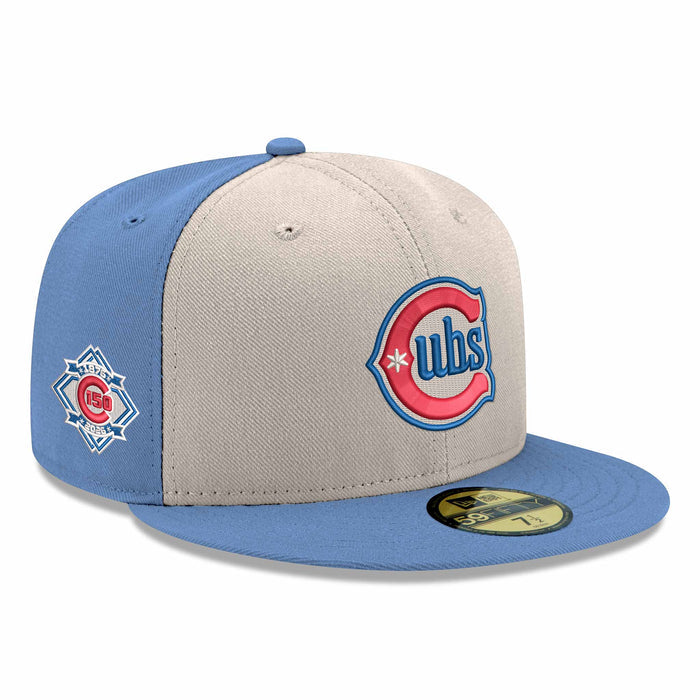 Chicago Cubs New Era Chrome Sky Alternate Two 150 Year Anniversary 59FIFTY Fitted Cap