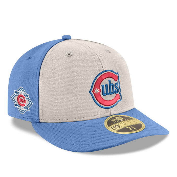 Chicago Cubs New Era Chrome Sky Alternate Two 150 Year Anniversary Low Profile 59FIFTY Fitted Cap