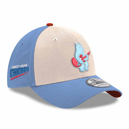 Chicago Cubs New Era Chrome Sky Rock Bear 39THIRTY Stretch Fit Cap