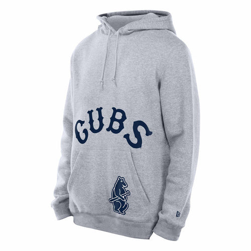 Chicago Cubs New Era Grey Cooperstown Two Hit Game Day Hooded Sweatshirt