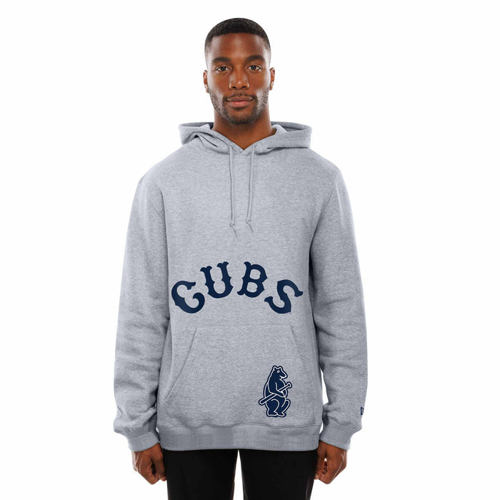 Chicago Cubs New Era Grey Cooperstown Two Hit Game Day Hooded Sweatshirt