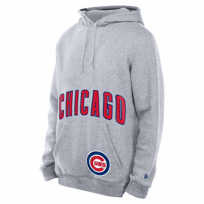Chicago Cubs New Era Grey Two Hit Game Day Hooded Sweatshirt