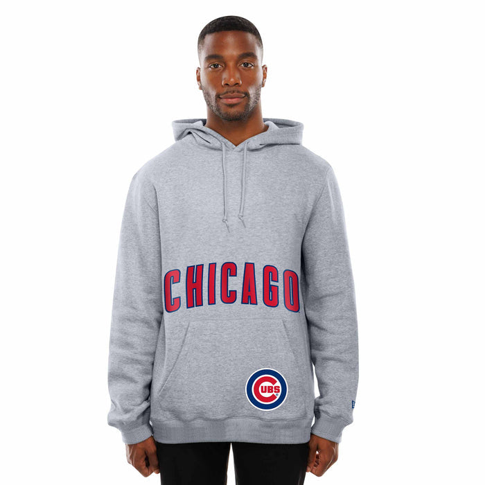 Chicago Cubs New Era Grey Two Hit Game Day Hooded Sweatshirt