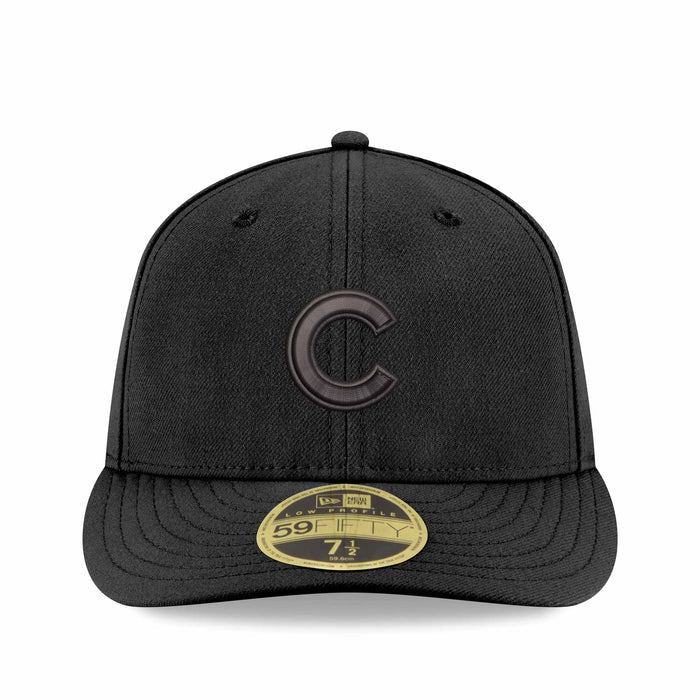 Chicago Cubs New Era Home Black Out Low Profile 59FIFTY Fitted Cap