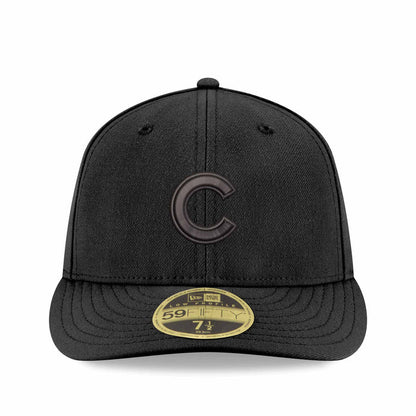 Chicago Cubs New Era Home Black Out Low Profile 59FIFTY Fitted Cap