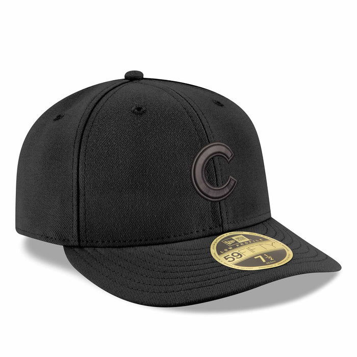 Chicago Cubs New Era Home Black Out Low Profile 59FIFTY Fitted Cap