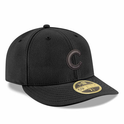 Chicago Cubs New Era Home Black Out Low Profile 59FIFTY Fitted Cap