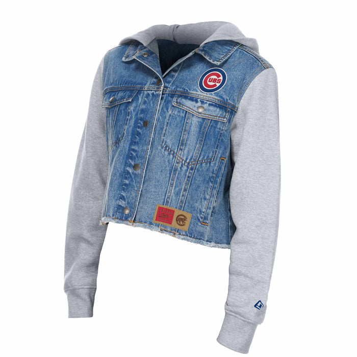 Chicago Cubs New Era Hooded Jean Jacket