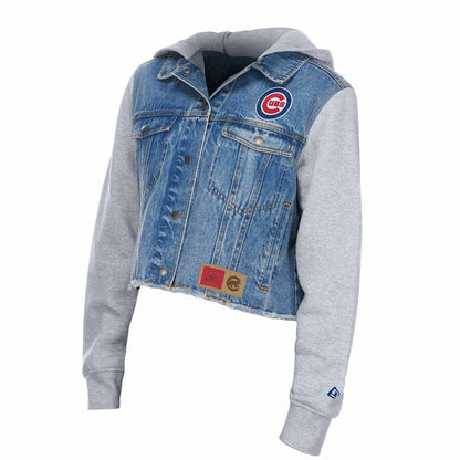 Chicago Cubs New Era Hooded Jean Jacket