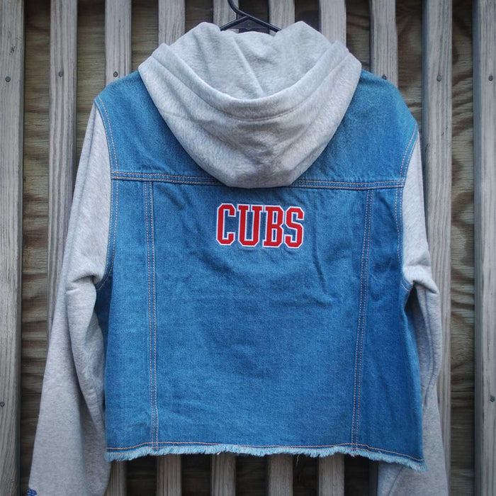 Chicago Cubs New Era Hooded Jean Jacket