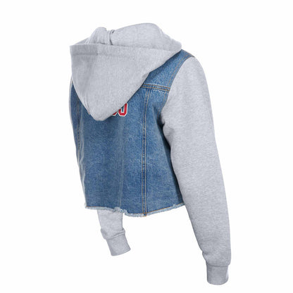 Chicago Cubs New Era Hooded Jean Jacket