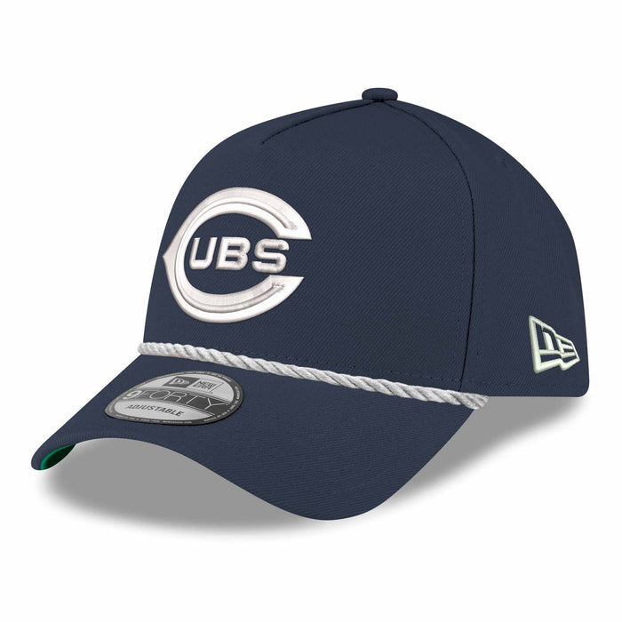 Chicago Cubs New Era Navy 1925 150 Year Anniversary 9FORTY A Frame Rope Adjustable Cap