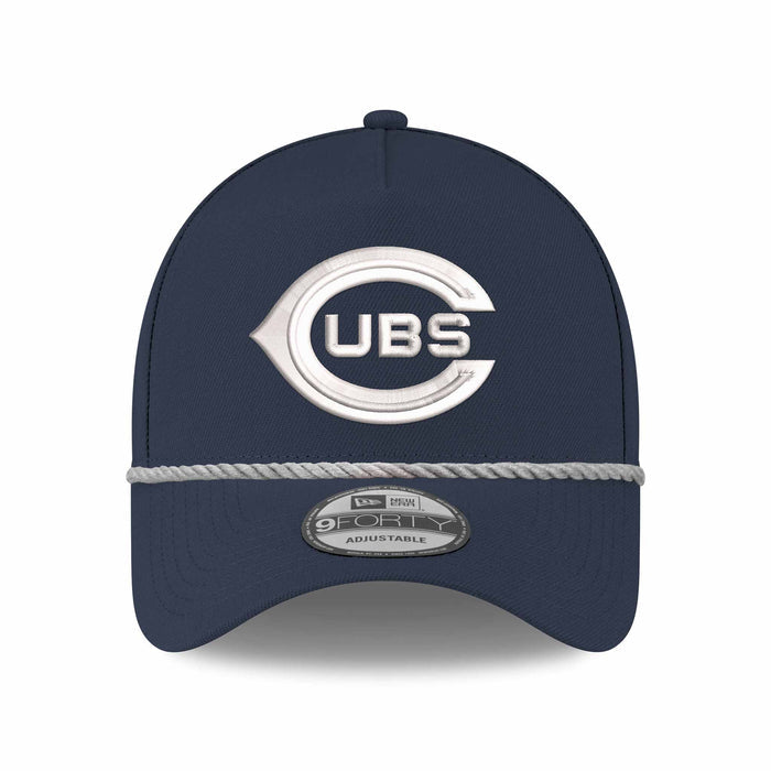 Chicago Cubs New Era Navy 1925 150 Year Anniversary 9FORTY A Frame Rope Adjustable Cap