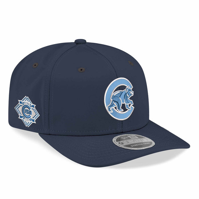 Chicago Cubs New Era Navy Walking Bear 150 Year Anniversary 9SEVENTY Stretch Snap Adjustable Cap
