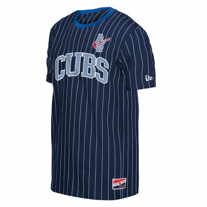 Chicago Cubs New Era Rock Bear Navy Pinstripe T Shirt
