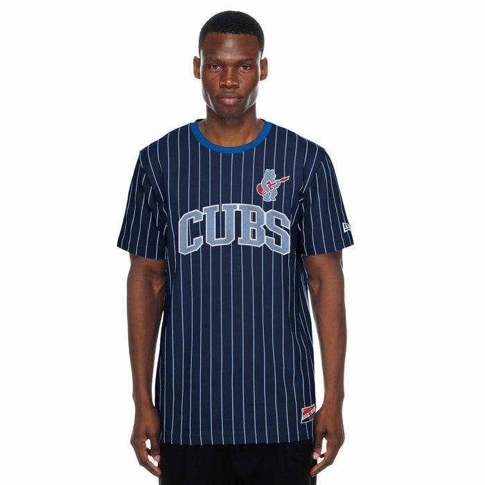 Chicago Cubs New Era Rock Bear Navy Pinstripe T Shirt