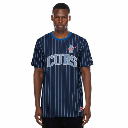 Chicago Cubs New Era Rock Bear Navy Pinstripe T Shirt