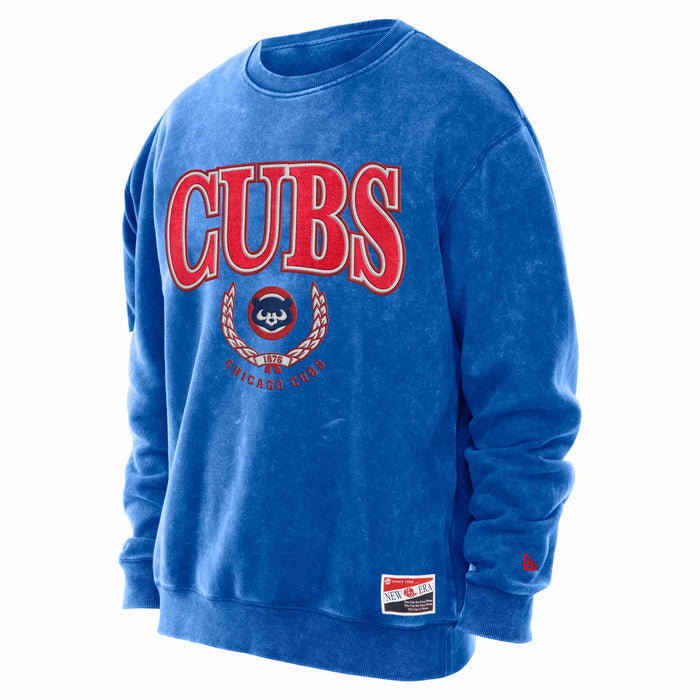 Chicago Cubs New Era Royal Blue 1984 Bear Crest Crewneck Sweatshirt