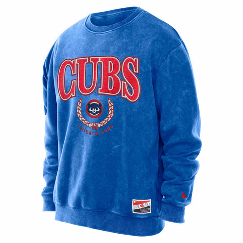 Chicago Cubs New Era Royal Blue 1984 Bear Crest Crewneck Sweatshirt