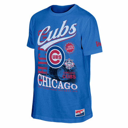 Chicago Cubs New Era Royal Script Oversized Print T Shirt