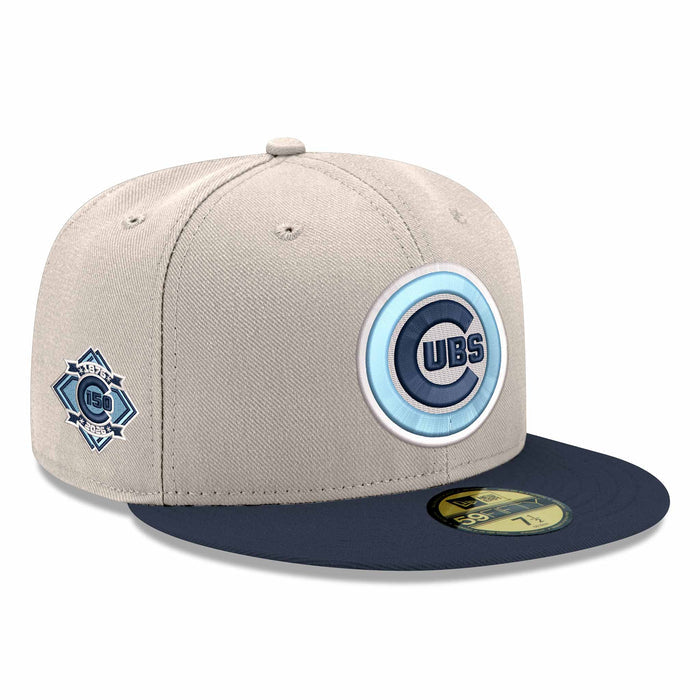 Chicago Cubs New Era Stone Night Shift Bullseye 150 Year Anniversary 59FIFTY Fitted Cap