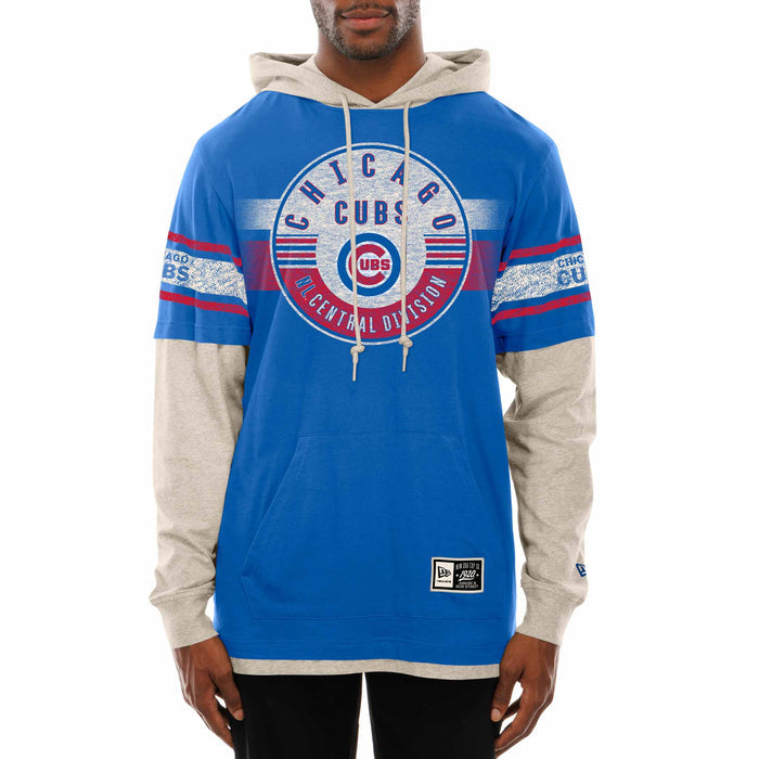 Chicago Cubs New Era Two Tone Retro Gamer Bullseye Hooded Sweatshirt