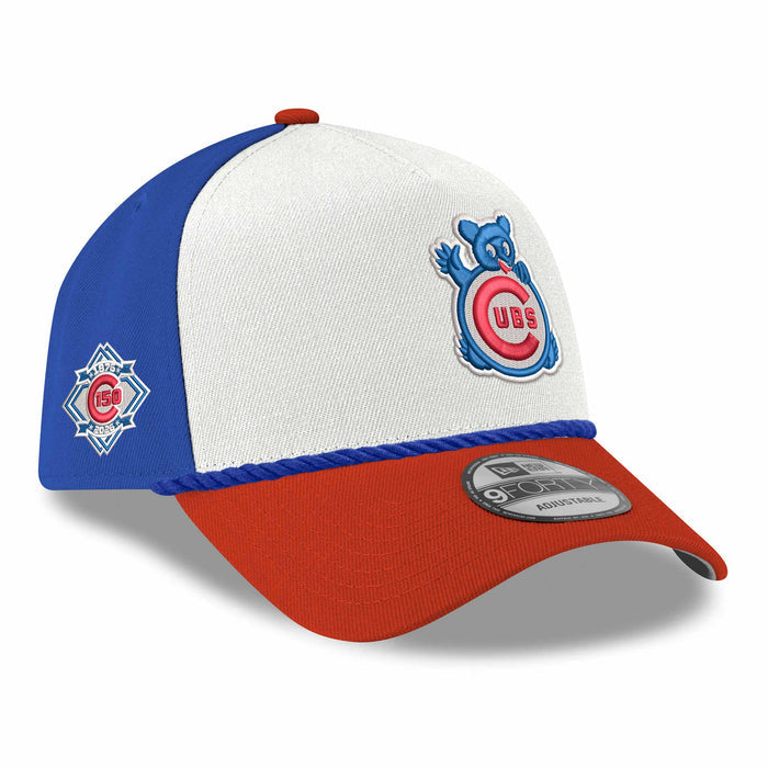 Chicago Cubs New Era Waving Bear 150 Year 9FORTY A Frame Rope Adjustable Cap