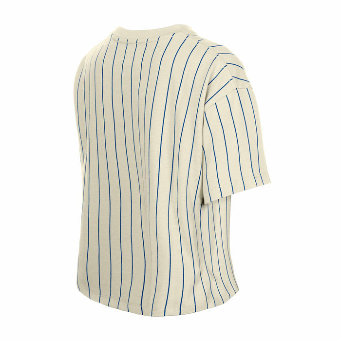 Chicago Cubs New Era Women's Beige Bullseye Boxy Short Sleeve T Shirt