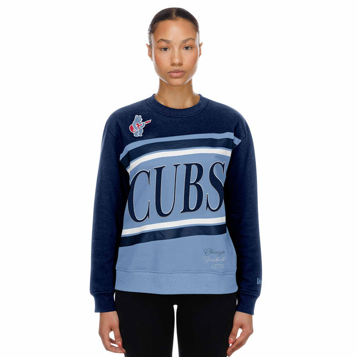 Chicago Cubs New Era Women's Blues Alternate Crewneck Sweatshirt
