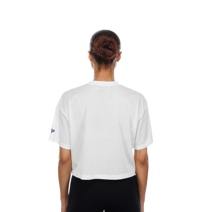 Chicago Cubs New Era Women's Bullseye Mesh Crop T Shirt