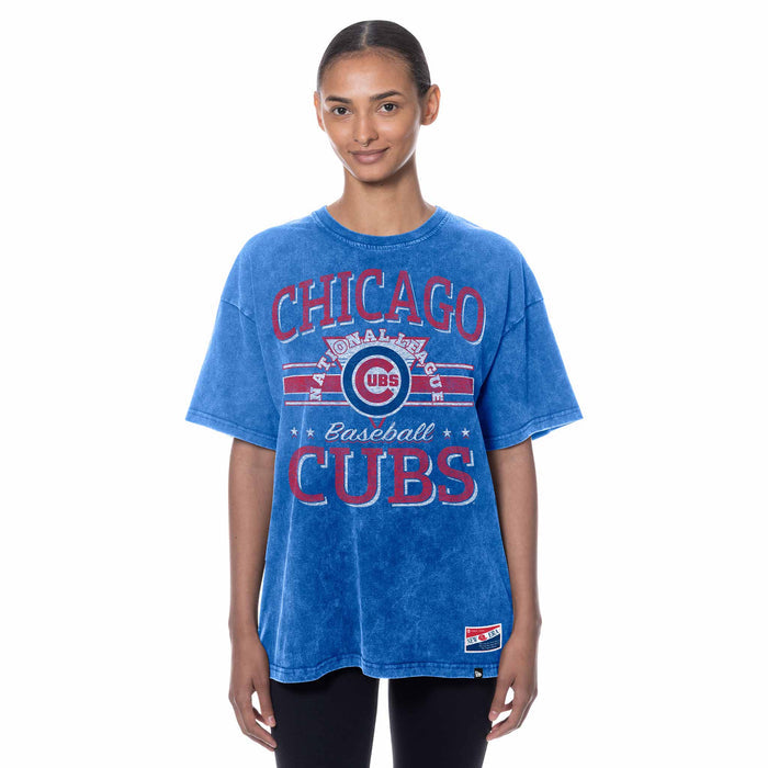 Chicago Cubs New Era Women's Bullseye Oversized T Shirt