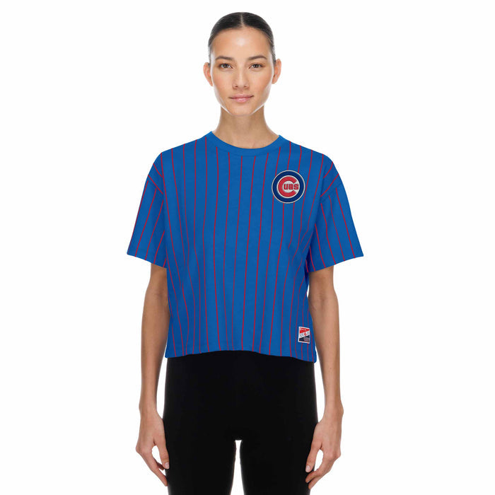 Chicago Cubs New Era Women's Royal Bullseye Boxy Short Sleeve T Shirt
