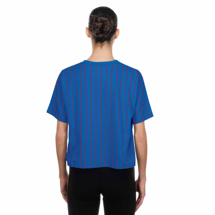 Chicago Cubs New Era Women's Royal Bullseye Boxy Short Sleeve T Shirt