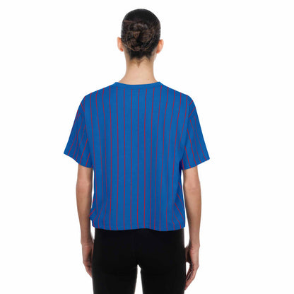 Chicago Cubs New Era Women's Royal Bullseye Boxy Short Sleeve T Shirt