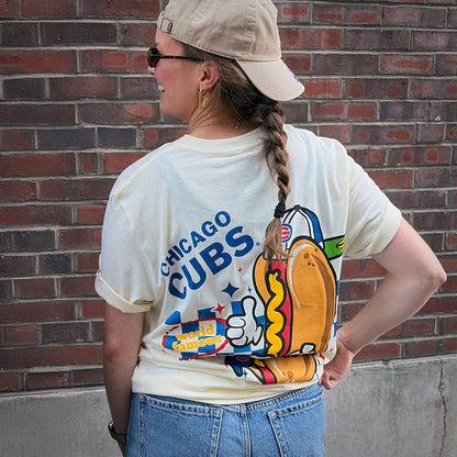 Chicago Cubs New Era World Famous Two Sided Hot Dog T Shirt