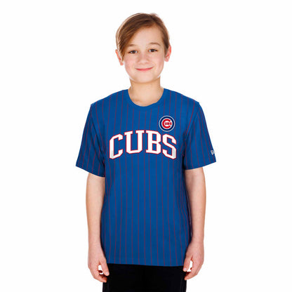 Chicago Cubs New Era Youth Girls Royal Bullseye Boxy Short Sleeve T Shirt