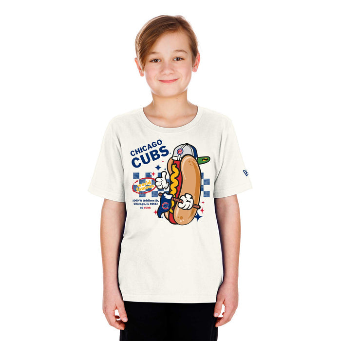 Chicago Cubs New Era Youth World Famous Two Sided Hot Dog T Shirt