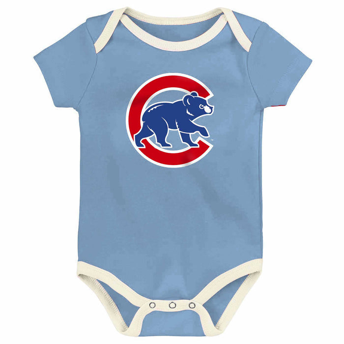 Chicago Cubs Newborn Girls 3 Pack Creeper Set