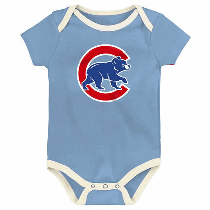 Chicago Cubs Newborn Girls 3 Pack Creeper Set