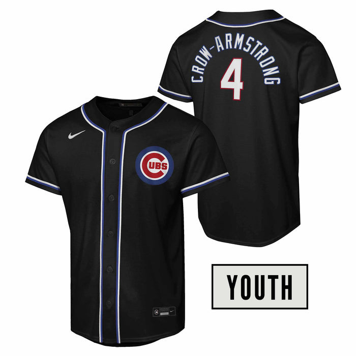 Chicago Cubs Pete Crow-Armstrong Nike Youth Carbon Black Home Run Jersey
