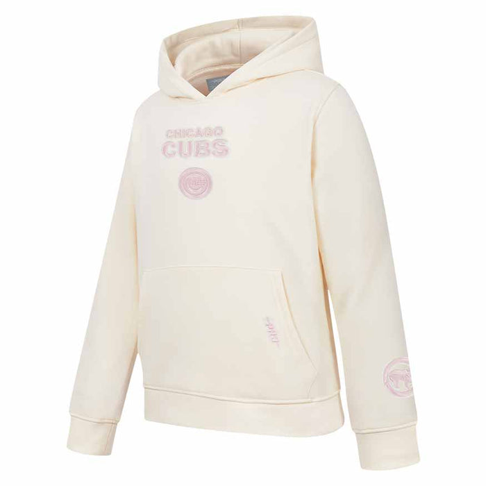 Chicago Cubs Pro Standard Youth Girls Cream Pink Big Shoulders Hooded Sweatshi