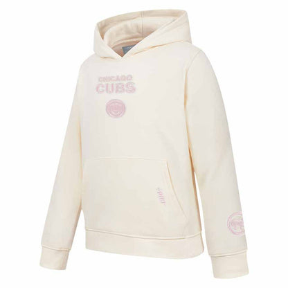 Chicago Cubs Pro Standard Youth Girls Cream Pink Big Shoulders Hooded Sweatshi
